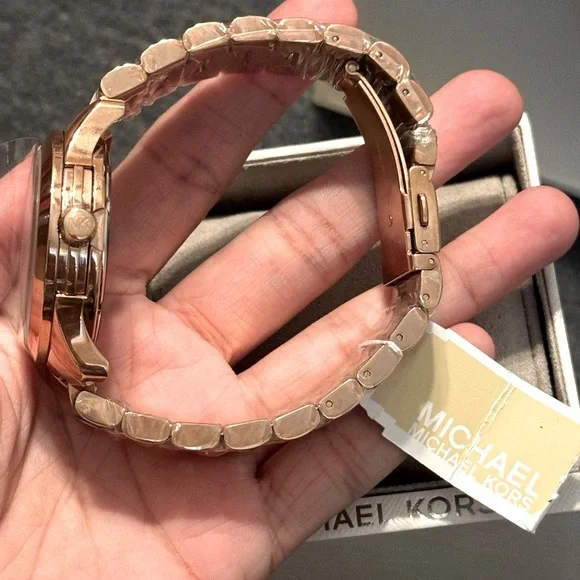 Michael Kors Women’s Runway Baguette Crystals Rose Gold Watch 40mm MK6533 - Picture 8 of 11